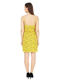 Mysty Women's Polyester A-Line Dress (Small, Yellow)-thumb1