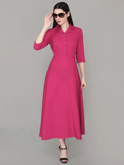 Classic Crepe Solid Dresses for Women