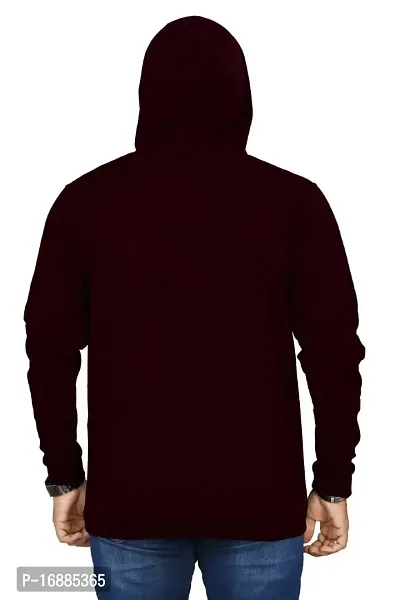 Great Choice Men's Cotton Blend Long Sleeve Hoodie Sweatshirt (Maroon); Size: XX-Large - AM-01-thumb4