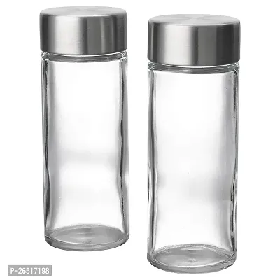 Ikea ORTFYLLD Spice Jar Glass Stainless Steel