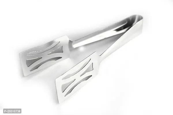 Ikarus 18/10 Steel Pastry Tong_ Silver (8.5 in)