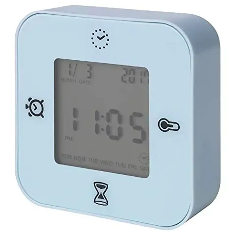 Table Clock,Thermometer,Alarm,Timer(Clear) (Depth : 3cm, Width :7cm, Height :7cm)