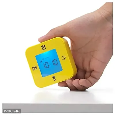 Ikea Resin Polythene Thermometer, Alarm, Timer Table Clock (3 X 7 X 7 Cm, Yellow)-thumb2