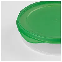 Ikea VANDRING Hare Food Container, Green Round, Plastic, 1.0 l (34 oz)-thumb1