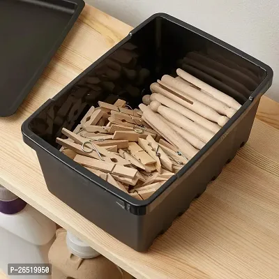 Ikea Rectangular Storage box (Black, 25x17x12 cm) -Pack of 2-thumb2