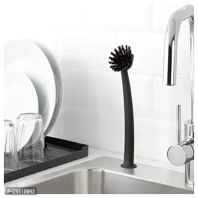 Polypropylene Plastic; Synthetic Rubber; Polyester IKEA Dish Washing Brush (29 cm; Grey)-thumb4