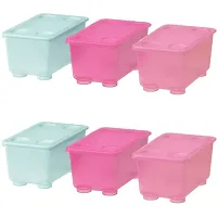 Ikea Polyethylene plastic Storage containers | Set of 2 6pcs, Pink, Blue-thumb1