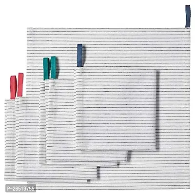 Ikea Napkin, White/Black, 33x33 cm (13x13)(Pack of 6)