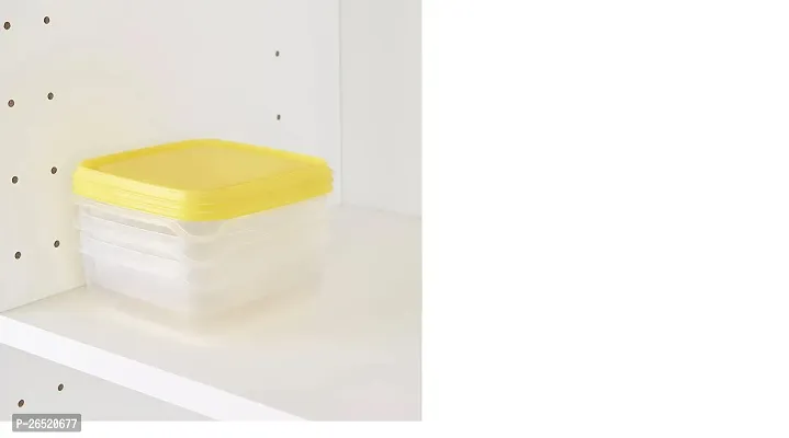 Ikea PRUTA Food Container, Transparent/Yellow0.6 l (20 Oz) ( Pack of 3 )-thumb3