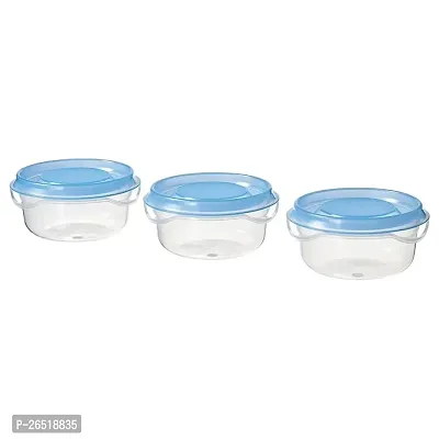 Ikea Food container made of Polypropylene plastic,size Height: 4cm Diameter: 7cm volume 70 ml transparent/blue (Pack of 3)-thumb0