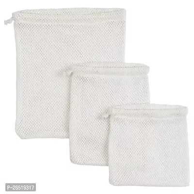 IKEA Cotton Mesh Bags Set of 3, Beige Color