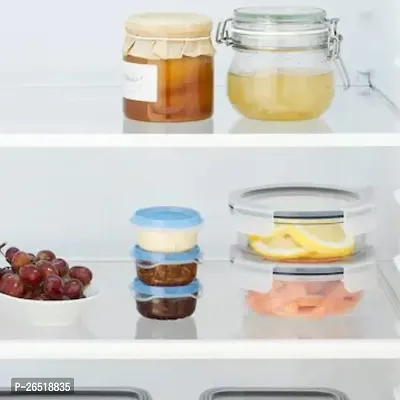 Ikea Food container made of Polypropylene plastic,size Height: 4cm Diameter: 7cm volume 70 ml transparent/blue (Pack of 3)-thumb3
