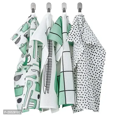 Ikea Tea Towel, White/Green/Patterned45x60 cm