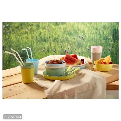 Ikea Plastic Plate - Pack of 6, Multicolour-thumb3