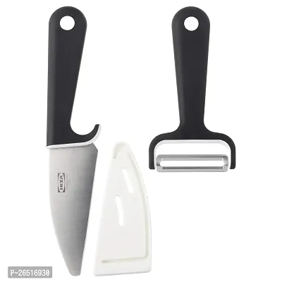 Ikea VASENTLIG Knife and Peeler, Black, White