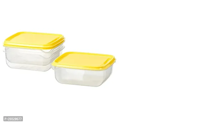 Ikea PRUTA Food Container, Transparent/Yellow0.6 l (20 Oz) ( Pack of 3 )