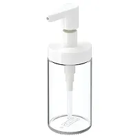 Ikea Glass Soap Dispenser, 17 cm (6 ?)/250 ml 8 oz, White (Pack of 2) with Free one White wascloth (30 * 30), Glass-thumb1