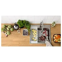 Ikea GRUNDVATTNET Colander, Kitchen Sink Dish Drainer and Fruits, Vegetables Strainer and Storage Organizer,Grey-thumb3