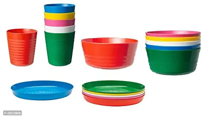 Ikea Plastic Dinner Set - 6 Pieces, Multicolor