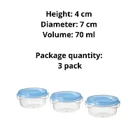 Ikea Food container made of Polypropylene plastic,size Height: 4cm Diameter: 7cm volume 70 ml transparent/blue (Pack of 3)-thumb3