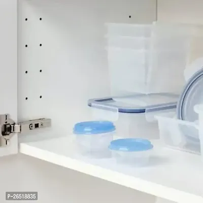 Ikea Food container made of Polypropylene plastic,size Height: 4cm Diameter: 7cm volume 70 ml transparent/blue (Pack of 3)-thumb2