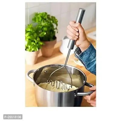 Ikea KONCIS Potato Masher, Stainless Steel (Length: 0.390 m (15)) with TSS Cotton Balls (5 Pieces)-thumb2