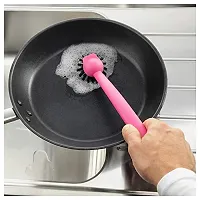 Ikea Dish-Washing Brush, Pink,Polypropylene Plastic Polyester Synthetic Rubber(Length : 29cm)-thumb3