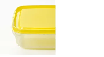 Ikea PRUTA Food Container, Transparent/Yellow0.6 l (20 Oz) ( Pack of 3 )-thumb1