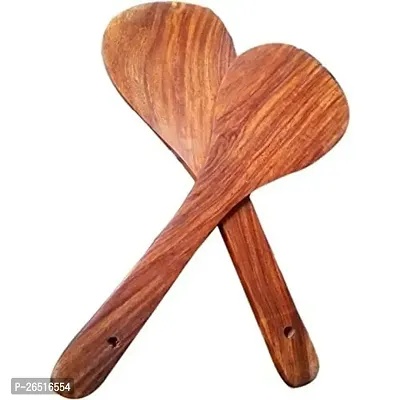 IKARUS Handmade Wooden Serving and Cooking Spoon Kitchen Utensil, 6-inch(Brown) - Set of 2