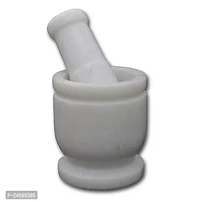 Mortar and Pestle Set for Grinding Small Spices and Medicines(3-inch, White)-thumb2