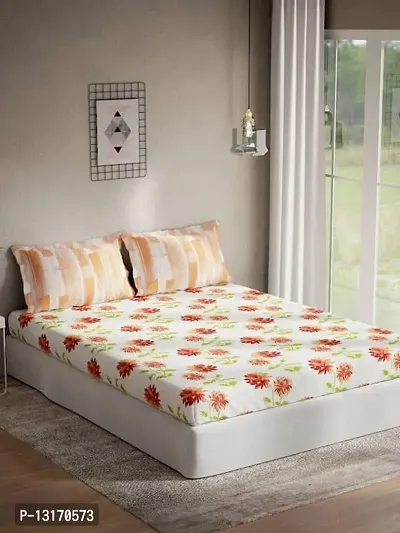 Comfortable Cotton Printed Double Bedsheet with Two Pillow Covers