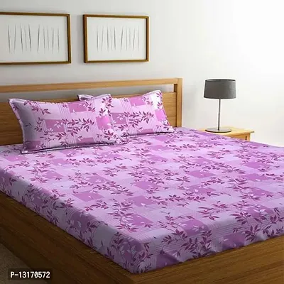 Comfortable Cotton Printed Double Bedsheet with Two Pillow Covers