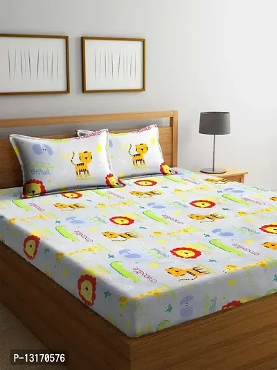 Comfortable Cotton Printed Double Bedsheet with Two Pillow Covers