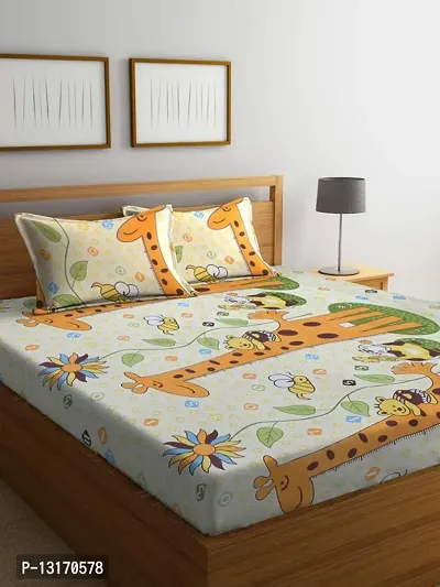 Comfortable Cotton Printed Double Bedsheet with Two Pillow Covers