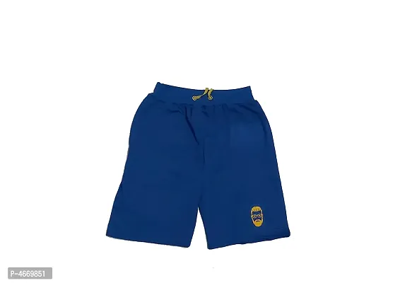 Blue Cotton Blend Regular Shorts For Men-thumb0
