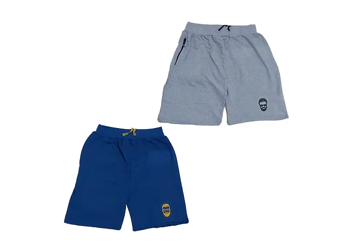 (Pack Of 2) Men's Multicoloured Cotton Blend Regular Shorts