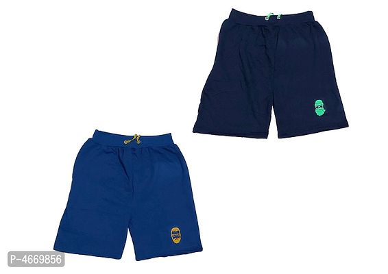 Elite Multicoloured Cotton Blend Solid Regular Shorts For Men- Pack Of 2