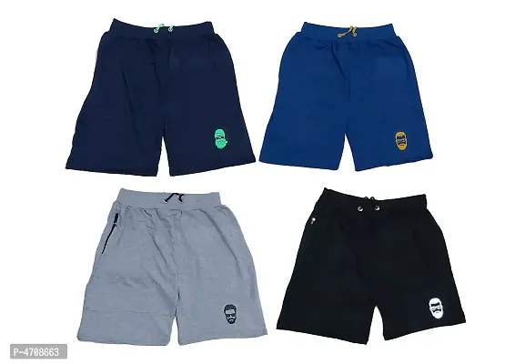 Premium Regular Solid Shorts For Men Pack Of 4-thumb0