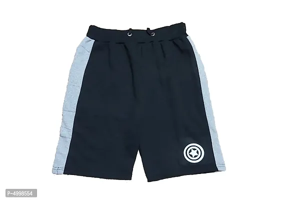 Navy Blue Cotton Blend Regular Shorts For Men-thumb0