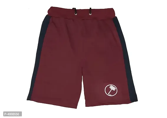 Maroon Cotton Blend Regular Shorts For Men-thumb0