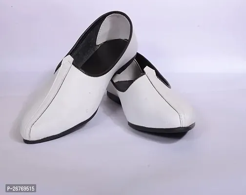 Stylish White Faux Leather Solid Jutti For Men-thumb0