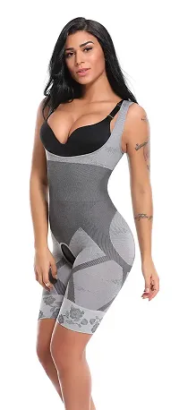 Brafozy Women's Cotton;Lycra Full Body Shapewear (Neel004,Grey,L)-thumb2