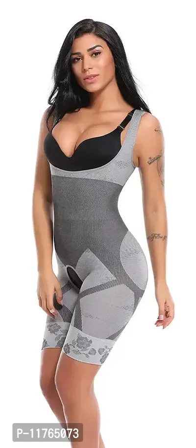 Brafozy Women's Cotton;Lycra Full Body Shapewear (Neel004,Grey,L)-thumb3