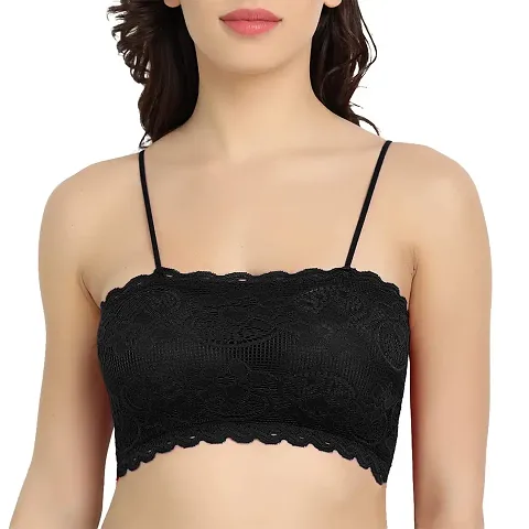 Brafozy Women's Lace Lightly Padded Bralette Bra (Neel013)