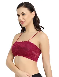 Brafozy Women's Lace Lightly Padded Bralette Bra (Neel013)-thumb2