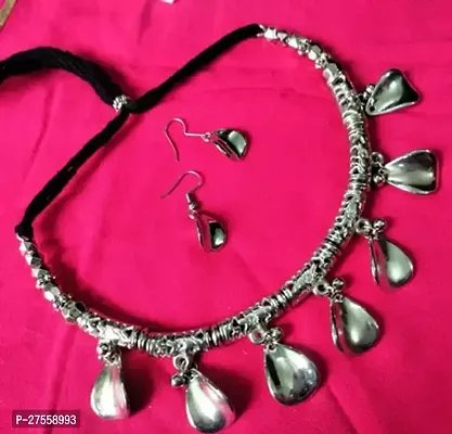 Stylish Black Brass Jewellery Set For Women-thumb0