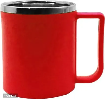 Plastic Tea-Coffee Lovers First Choice Stainless Steel Insulated Tharmoware Tea Cup / Coffee Mug / Coffee Cup / Mugs / Cups / Set (Red, Pack of 1)-thumb2