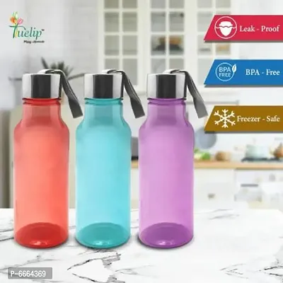 Water Bottle For Office Use, Kitchen Use, Plastic Water Bottle for Fridge 1000 ml Bottle (Pack of 3, Multicolor)