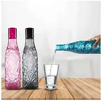 Square Water Bottle For Office Use, Kitchen Use, Water Bottle 1000 Ml Bottle (Pack Of 3, Multicolor)-thumb1