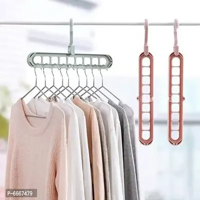 Multi Functional Plastic Adjutable And Folding Clothes Hanger -Pack Of 4-thumb3